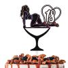 Glitter Crazy Girl 18 Cake Topper Lets Glow Crazy Party Theme Decoration Supplies Women Girls Happy Birthday 18th Anniversary Party Decor Supplies view 1