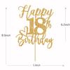 Gold Glitter Happy Birthday Cake Topper, Funny Happy Birthday Party Supplies (happy 18th birthday, Gold Glitter) view 4
