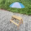 BTExpert Kids 3-in-1 Sand Water Activity Table Wooden Outdoor Convertible Picnic Table Bench Adjustable Umbrella Removable Top 2 Play Boxes Toy Set 37 x 35 in view 2