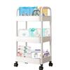 Baby Diaper Caddy, Plastic Movable Diaper Cart with Wheels Newborn Nursery Essentials Baby Diapers Organizer for Changing Table & Crib, Easy to Assemble, White view 1