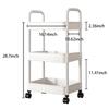 Baby Diaper Caddy, Plastic Movable Diaper Cart with Wheels Newborn Nursery Essentials Baby Diapers Organizer for Changing Table & Crib, Easy to Assemble, White view 2