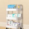 Baby Diaper Caddy, Plastic Movable Diaper Cart with Wheels Newborn Nursery Essentials Baby Diapers Organizer for Changing Table & Crib, Easy to Assemble, White view 3