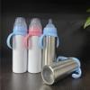 2-in-1 8oz Doudle Walled Stainless Steel Baby Bottle (Pink) view 1