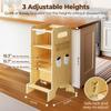 JUZBOT Toddler Tower 4 in 1 Toddler Kitchen Stool Helper Standing Tower for Kitchen Counter with Safety Board, 3 Adjustable Heights, Slide, Chalkboard, Montessori Activities view 4