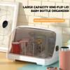 KALWEL,Baby Bottle Storage Organizer,Baby Bottle Drying Rack,Bottle Drying Rack,Baby Bottle Drying Rack with Cover,Lid,Drawer Drainer Tray,Bottle Organizer,for Home,Kitchen,Travel and Outdoor (Brown) view 2