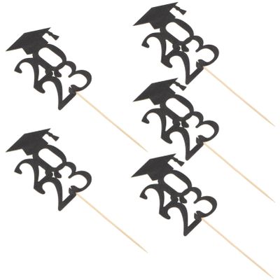 Gadpiparty 25pcs Graduation Cake Decoration Picks Fun Cupcake Toppers for Graduates Elegant Cake Ornaments for Parties Celebrations Desserts for Graduation Season Festivities