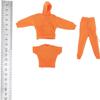 1/12 Scale Figure Doll Clothes, Scale Male Clothes,Men's Hoodie Pants Trousers Clothing Top+Pants+Hoody Outfit Costume for 6inch Male Action Figure Body Doll (Orange) view 2