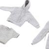 1/12 Scale Figure Doll Clothes, Scale Male Clothes,Men's Hoodie Pants Trousers Clothing Top+Pants+Hoody Outfit Costume for 6inch Male Action Figure Body Doll (Light Grey) view 2