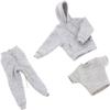 1/12 Scale Figure Doll Clothes, Scale Male Clothes,Men's Hoodie Pants Trousers Clothing Top+Pants+Hoody Outfit Costume for 6inch Male Action Figure Body Doll (Light Grey) view 4