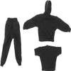 1/12 Scale Figure Doll Clothes, Scale Male Clothes,Men's Hoodie Pants Trousers Clothing Top+Pants+Hoody Outfit Costume for 6inch Male Action Figure Body Doll (Black) view 1