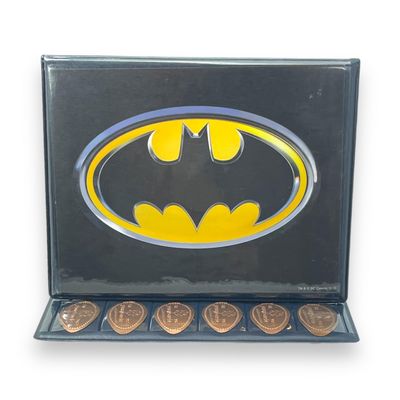 Pennybandz Penny Postcard Tri-Fold Pressed Penny Collector Book Holds 60 Pressed Pennies and Your Favorite Postcard for Your Cover (Batman Symbol)