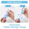 Ariseno 5-in-1 Baby Bottle Brush Set, Including Nylon and Silicone Bottle Brush, Bottle Cap, Straw and Nipple Cleaner, BPA-Free (Blue) view 3