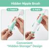 Ariseno 5-in-1 Baby Bottle Brush Set, Bottle Brush for Baby, Bottle Cleaner Brush Set, Including Nylon and Silicone Bottle Brush, Bottle Cap Brush, Straw Brush, Nipple Brush, BPA-Free (Green) view 4