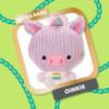 Ami Amis Plush Knit Toy 4-Inch Oinkie & Telly, Cute Collectible Stuffed Plush Toys 2-Pack view 3