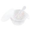 Bumkins Baby Bowls, Silicone Baby Feeding Set, Suction Bowls for Baby and Toddler with Spoon and Lid, First Feeding Set, Platinum Silicone Bowl for Babies 4 Months view 1