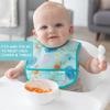 Bumkins Baby Bowls, Silicone Baby Feeding Set, Suction Bowls for Baby and Toddler with Spoon and Lid, First Feeding Set, Platinum Silicone Bowl for Babies 4 Months view 3