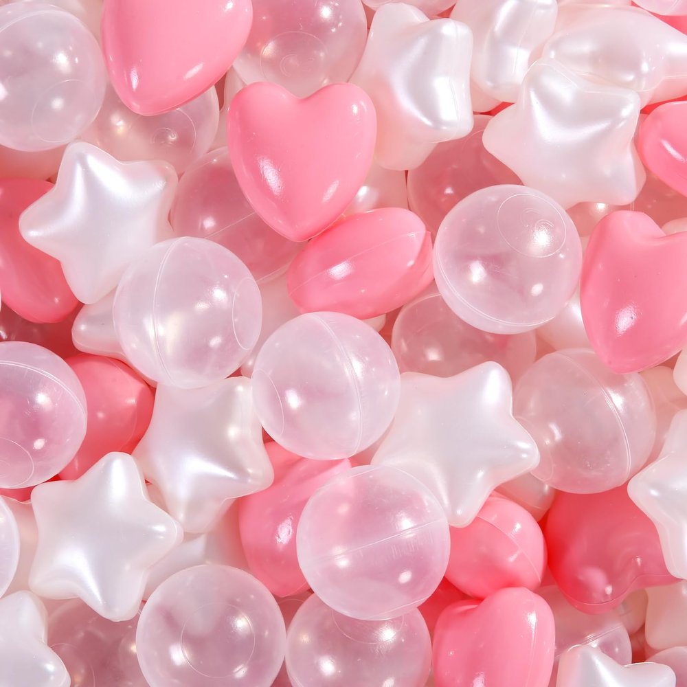 Heopeis Ball Pit Balls- Phthalate Free BPA Free Crush Proof Plastic Ball, Play Balls for Ball Pit Pool Playpen Babies Kids Children Birthday Parties Pool Tent Party, 100Pcs