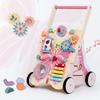 Wooden Baby Push Walker for Girls Toddler Kid 18-36months with Activity Center, Pink Butterfly Montessori Learning Push Walker with Wheels, Push Toy Develop Motor Skills Stimulates Creativity view 1