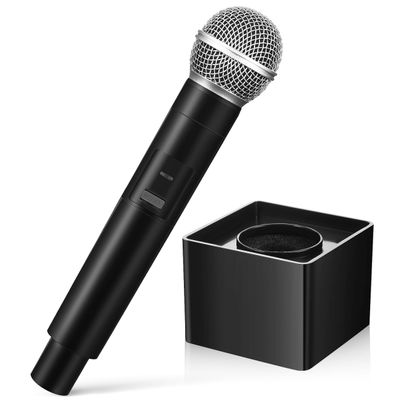 ibasenice Simulation Microphone Toy with Square Mic Flag Prop for Kids Stage Play Cosplay Parties and Speech Practice 9.65 Inch Portable Plastic Fake Microphone