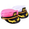 Abaodam Captain Hat - Yacht Captain Hat 2pcs Adjustable White Navy Yacht Sailor Marine Nautical Halloween Cosplay Party Supplies Cosplay Sailor Caps Embroidered view 1