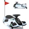12V Ride on Drift Car,Kids Electric Drifting Go-Kart High/Low Variable Speed with 5 Wheels,Built-in Music,Front+Tail LED Light,Low-Power Alarm(White) view 1