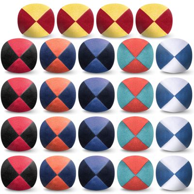 Liliful 24 Pcs 2.56 Inch Footbag Bulk Small Hacky Ball Multicolored Foot Indoor Toy for Kids Adults Teens Beginners Gifts Juggling Playing Games Party Favors (Vintage,Multicolor)