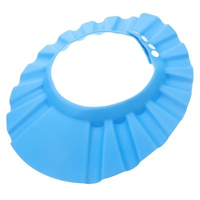 Adjustable Baby Shower Cap for Kids, Water Flow Shield for Hair Washing, Eva Material, Protects Eyes and Ears, Dark Blue