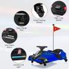 12V Ride on Drift Car,Kids Electric Drifting Go-Kart High/Low Variable Speed with 5 Wheels,Built-in Music,Front+Tail LED Light,Low-Power Alarm(Blue) view 3