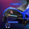 12V Ride on Drift Car,Kids Electric Drifting Go-Kart High/Low Variable Speed with 5 Wheels,Built-in Music,Front+Tail LED Light,Low-Power Alarm(Blue) view 4
