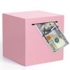 Adults Piggy Bank Must Break to Open, Unbreakable Stainless Steel Piggy Bank for Adults, Metal Savings Box for Cash Saving (Pink, 4.72 inch) view 1