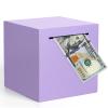Adults Piggy Bank Must Break to Open, Unbreakable Stainless Steel Piggy Bank for Adults, Metal Savings Box for Cash Saving (Purple, 4.72 inch) view 1