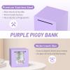Adults Piggy Bank Must Break to Open, Unbreakable Stainless Steel Piggy Bank for Adults, Metal Savings Box for Cash Saving (Purple, 4.72 inch) view 3