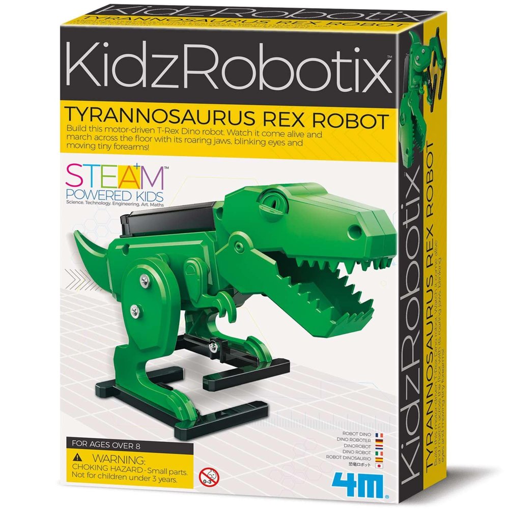 4M Tyrannosaurus Rex Robot - Motor-Driven Dino Robot Kit for Kids Ages 8+ - Build and Watch Your T-Rex Roar and Move!