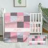 Personalized Baby Girl Bedding Set, Custom Name Crib Comforter, Moon & Rainbow Nursery Bedding, 2 Piece Set with Fitted Sheets view 1