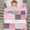 Personalized Baby Girl Bedding Set, Custom Name Crib Comforter, Moon & Rainbow Nursery Bedding, 2 Piece Set with Fitted Sheets view 3