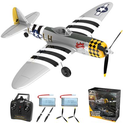ANBURI RC Plane 4-CH RC Airplane  RC Airplane Ready to Fly Upgrade P47 Thunderbolt Remote Control Airplanes for Beginners Adult with Beginners with Xpilot Stabilization System, & One Key Aerobatic