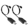 YACSEJAO 2 Pack USB Charger Cable with SM-2P Connector Plug Compatible with 7.4V 1000mA LiPo Batteries for RC Drones Vehicle Buggy Car Truck Boat view 1