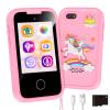 Kids Smart Phone for Girls, Christmas Birthday Gift for Girls Age 3-8, Children's Pretend Play Phone, Toddler Fake Cell Phone with Games, MP3 Music Player, Toys for 3 4 5 6 7 8 Years Old(Pink) view 1