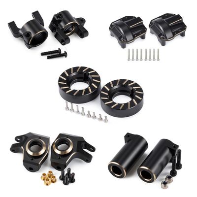 402g SCX10 II Brass Weights Set Diff Cover Steering Knuckles C Hub Link Mounts Clamping Lockouts with Wheel Counterweights for 1/10 RC Crawler AR44 Axial SCX10 Upgrades