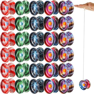 Lenwen 30 Pieces Halloween Yoyo Alloy Metal Yo Yo Responsive Colorful Trick Yoyo Responsive Ball for Beginners, Adults Players, 5 Styles