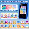 Kids Phone for Boys, Toddler Smart Phone for Girls 3 4 5 6 7 8 Years Old, Birthday Gift for Boys Age 3-8, Pretend Play Toy Phone, Fake Cell Phone with Games, MP3 Music Player(Blue) view 2