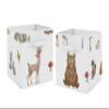 Sweet Jojo Designs Woodland Forest Animals Boy Girl Gender Neutral Unisex Collapsible Fabric Storage Cubes Foldable Bins Organizer Boxes Kids Baby Childrens Toys 2 Set - Animal Friends Bear Watercolor view 1