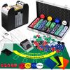 Aoriher Blackjack Casino Game Set, Include 300 Poker Chips, Casino Felt 1 Automatic Card Shuffler 6 Deck Dealer Shoe Discard Holder Tray Aluminum Case for Texas Holdem Blackjack Poker(Green) view 1