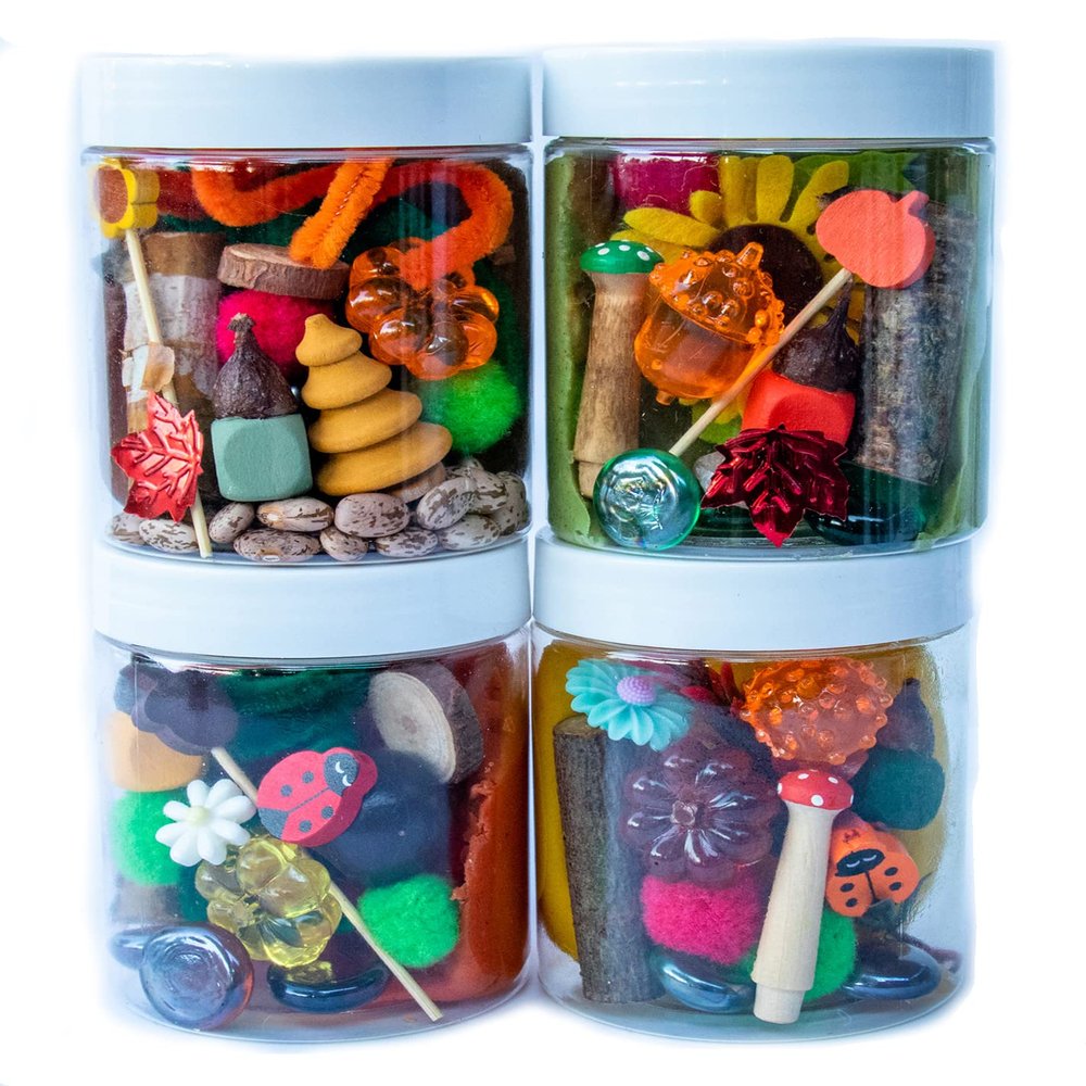 Play Dough Jar, Party Favors For Kids, Play Dough Kit, Sensory Kit, Eco Dough, Sensory Play (All Four Jars)