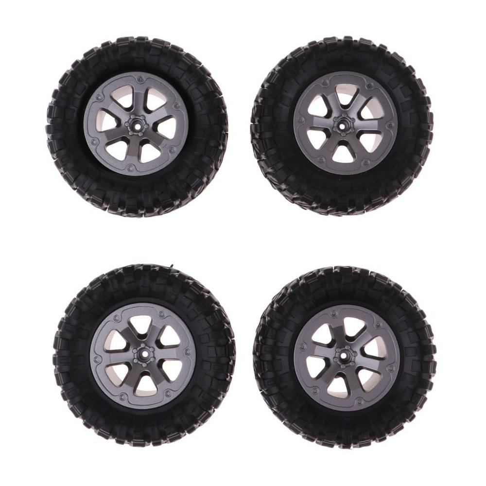 Tsolay Pcs RC Rims Tires Rubber Tire Replacement Tire Set for WPL Truck RC Modification Accessories