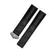 REFKIT Genuine Leather Straps Blue Black With Red Stitches Bracelet 19 20 22mm For Men Watchband Wrist Watch Band(Black,22mm no buckle) view 1