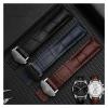 REFKIT Genuine Leather Straps Blue Black With Red Stitches Bracelet 19 20 22mm For Men Watchband Wrist Watch Band(Black,22mm no buckle) view 2