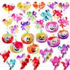 100 Packs Bulk Halloween Pumpkin Spider Ghost Bat Fidget Mini Pop for Kids Party Favors and Classroom Students Gifts view 1