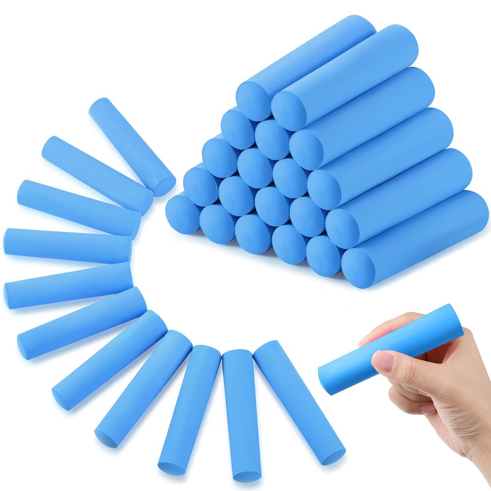Fulmoon 40 Pcs Jumbo Sidewalk Chalk Outdoor Art Non Toxic Large Washable Street Chalk for Adults Drawing Painting(Blue)