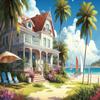 120 Piece Jigsaw Puzzle for Adults, Summer Seascape House Puzzle, Art DIY Educational, Gift Wall Decor view 1